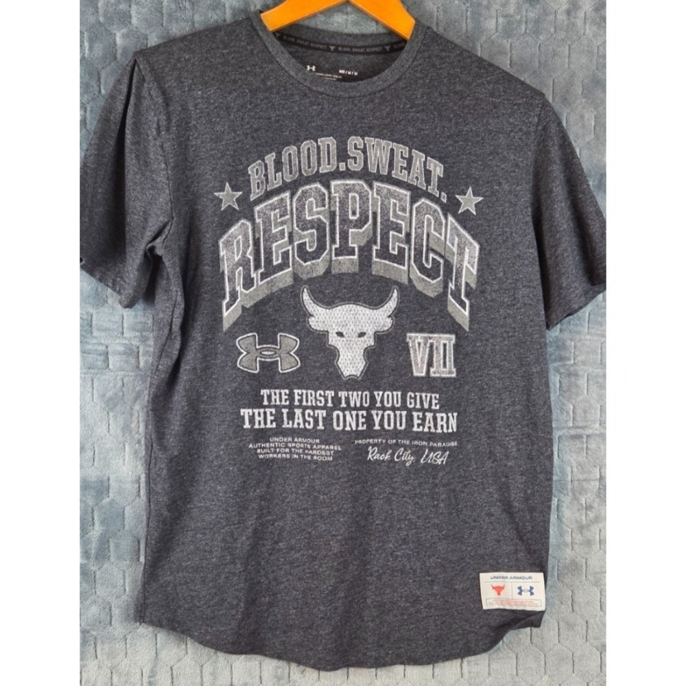 UA Project Rock Tee Men's BSR Short Sleeve Gray Med